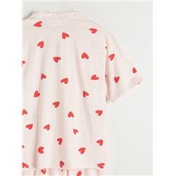 Zweiteiliges Pyjama-Set mit Herzmuster