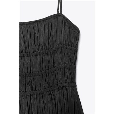 FLOWING MIDI DRESS WITH ELASTICATED DETAIL