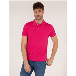Pembe Slim Fit Polo Yaka Merserize Tişört