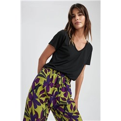 Defacto Regular Fit V Yaka Kısa Kollu Tişört W9204AZ23SM