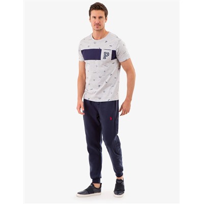 ALLOVER USPA PRINT T-SHIRT WITH CHEST POCKET