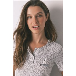 Pijama largo manga corta estampado animal Miffy
