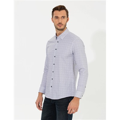 Mor Slim Fit Uzun Kollu Gömlek