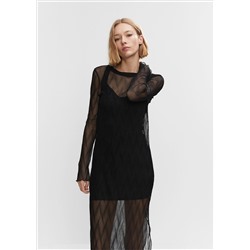 Vestido tejido semitransparente