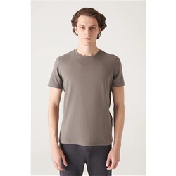 Avva Erkek Antrasit %100 Pamuk Nefes Alan Bisiklet Yaka Slim Fit T-shirt E001000