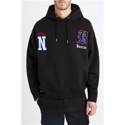 Sudadera oversize con capucha - Negro