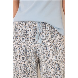 Pijama Capri algodón azul paisley