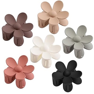 6PCS Hair Clips Set: Matte Large Claw Clips, Cute Daisy Hair Accessories, Non-Slip Strong Hold for Thick/Thin Hair, Christmas Gift for Girls, Oliver Green