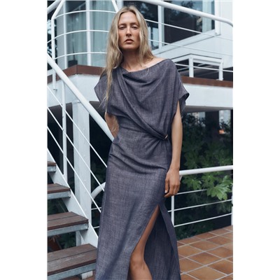 MIDI DRESS WITH GOLD APPLIQUÉ