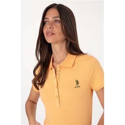 Kadın Turuncu Basic Polo Yaka Tişört