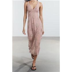 MIDI DRESS WITH BEADS