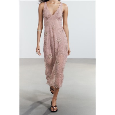 MIDI DRESS WITH BEADS