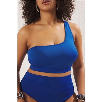 Mavi Tek Omuz Büyük Beden Bikini Üstü TBBSS25CT00004
