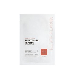 VILLAGE 11 FACTORY MIRACLE YOUTH SHEET MASK PEPTIDE Антивозрастная тканевая маска для лица с пептидами и алантоином 23г