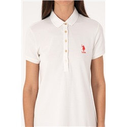 Kadın Ekru Polo Yaka Mini Boy Örme Elbise