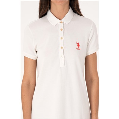 Kadın Ekru Polo Yaka Mini Boy Örme Elbise