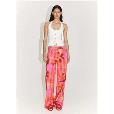 Jeans wideleg estampado