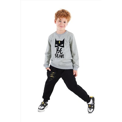 Denokids Cesur Gri Siyah Erkek Çocuk Eşofman Takım CFF-21S1-089