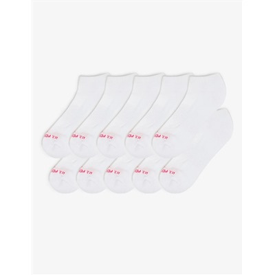 LADIES 10PK WHITE LOW CUT SOCKS