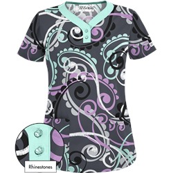 UA Cartwheels Cool Blue Scrub Top
