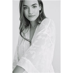 Bata midi jacquard blanco