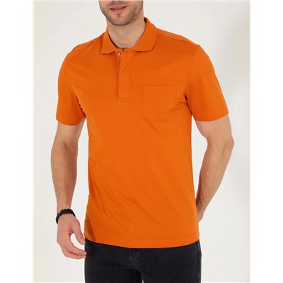 Kahverengi Regular Fit Polo Yaka Merserize Tişört