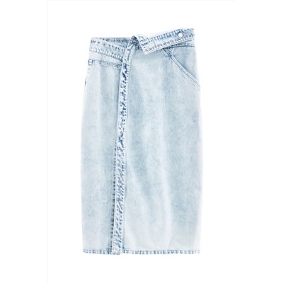 Falda midi vaquera Azul