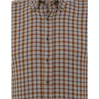 Kahverengi Slim Fit Uzun Kollu Gömlek