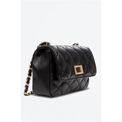 Bandolera de piel Negro y dorado - Firenze Artegiani