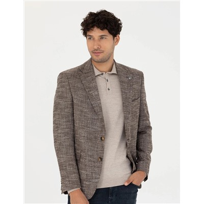 Kahverengi Slim Fit Ceket