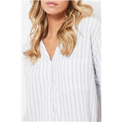 Camisa de pijama de lino - Blanco