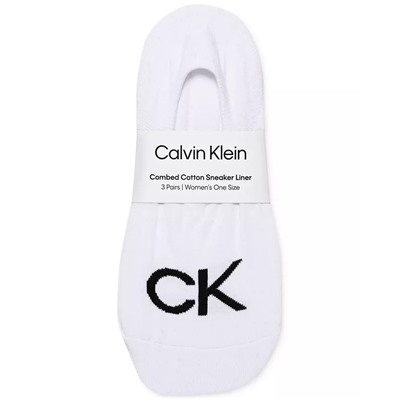 Calvin Klein Women's 3-Pk. Logo Knit Liner Socks