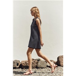 STRIPED KNIT MINI DRESS