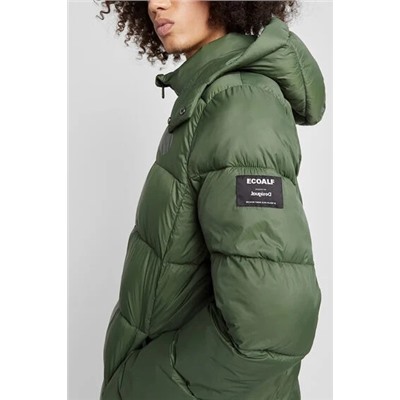 Chaqueta larga acolchada capucha