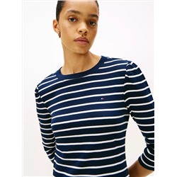 Puff-Sleeve Rib-Knit Dress
