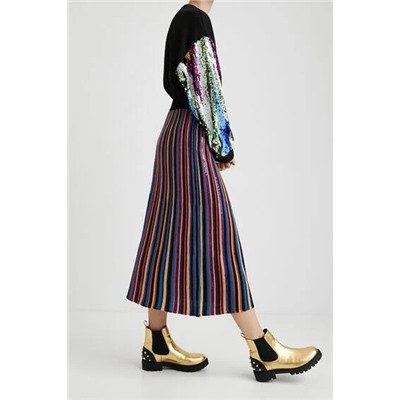 Falda midi rayas