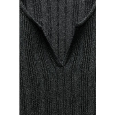 OPEN KNIT RIBBED T-SHIRT