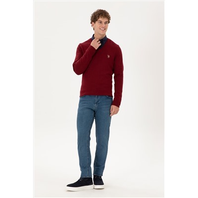 Erkek Bordo Basic Kazak