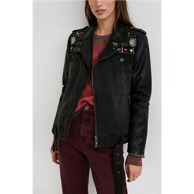 Chaqueta biker vaquera slim