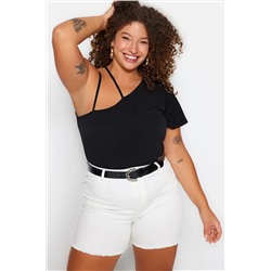 Trendyol Curve Siyah Örme Tek Kol Bluz TBBSS23AF00044