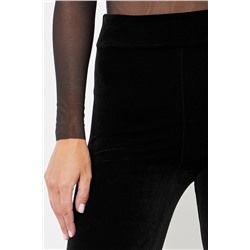 Leggings de terciopelo cintura alta - Negro