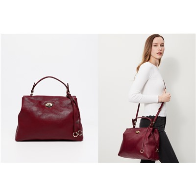Bolso de piel Dana Burdeos
