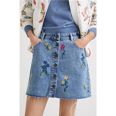 Minifalda vaquera floral
