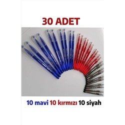 nistabolje Büro Tükenmez Kalem 30 Adet (10 MAVİ, 10 KIRMIZI, 10 SİYAH) pb002