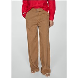 Pantalón fluido wideleg cinturón