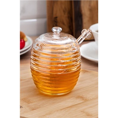 Lorenzo Kaşıklı Cam Bal Kavanozu - 240ML