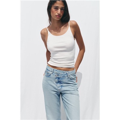 JEANS Z1975 STRAIGHT FULL LENGTH TIRO ALTO CINTURA CRUZADA