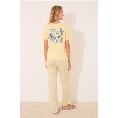 Pijama largo 100% algodón limones Snoopy