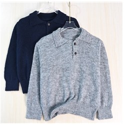 Молодежный и повседневный свитер с воротником-поло CO*S