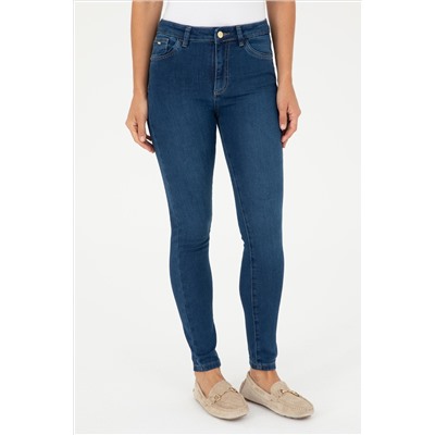 Kadın Koyu Mavi Skinny Fit Jean Pantolon